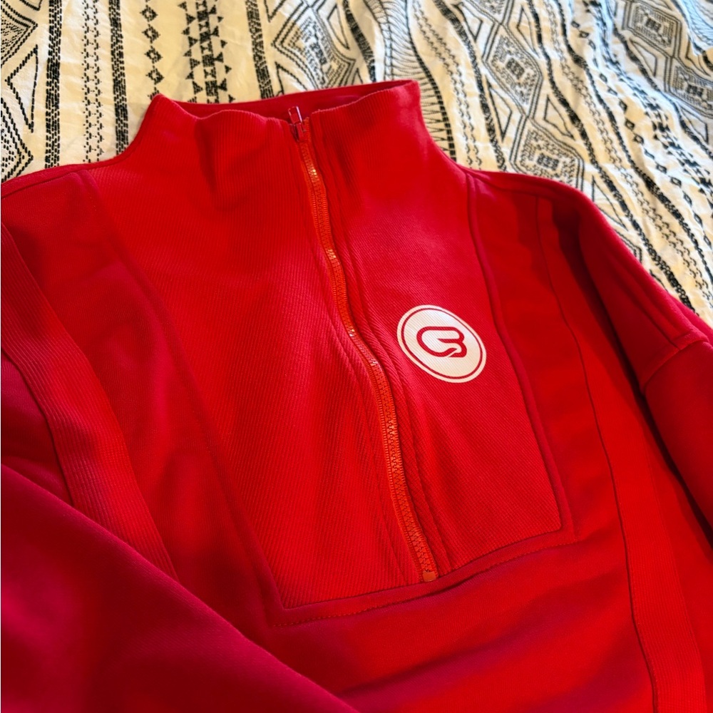 Cyclebar Red Half-Zip Pullover Sweatshirt - Picture 4 of 4